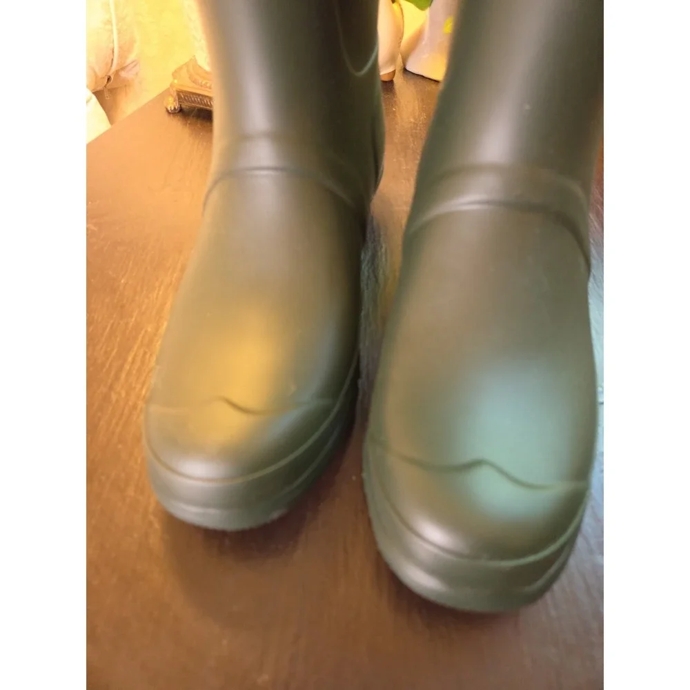 Hunter Orig Wms Tall Rain Boots Olive Green Matte Rubber WP Wellies 11 NEW! $190